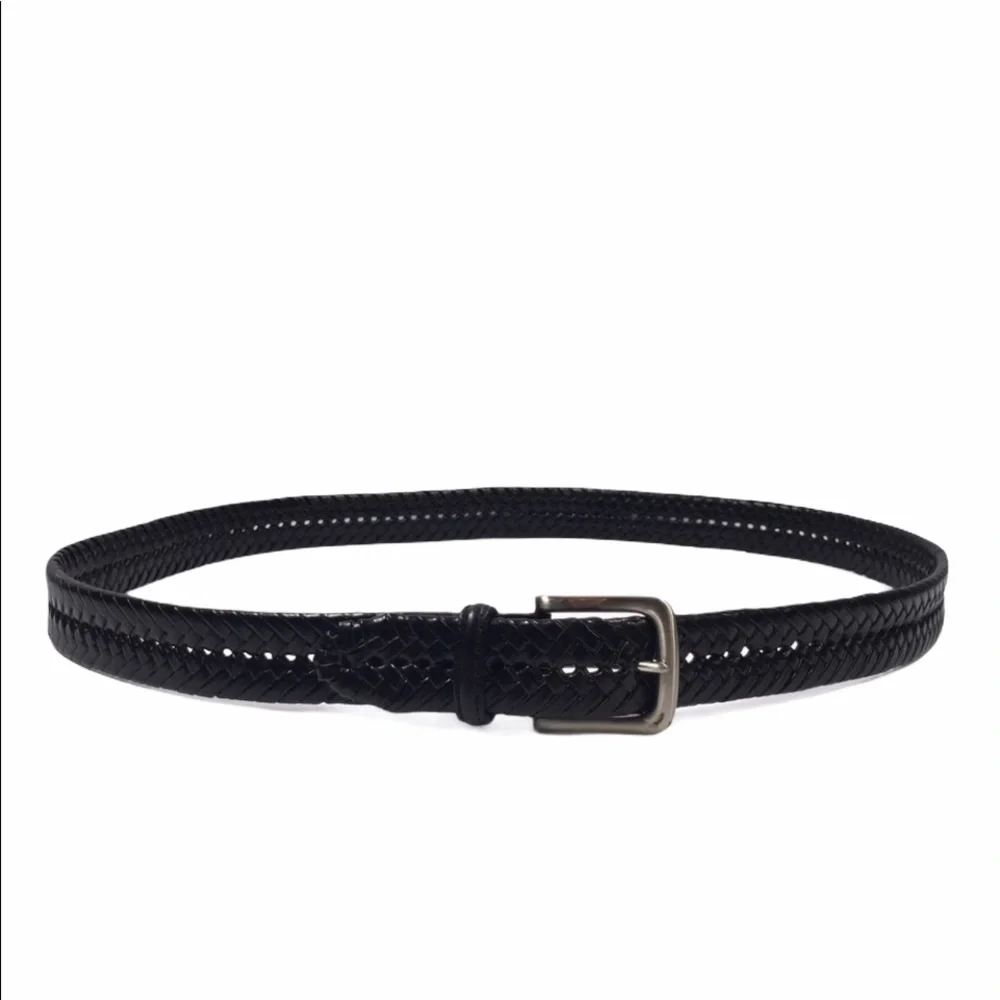 TOMMY Hilfiger Leather Woven Black Belt